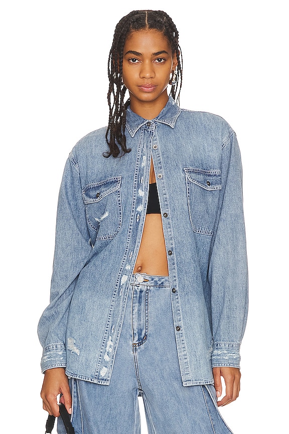 One Teaspoon Everyday Denim Shirt in Pacifica | REVOLVE