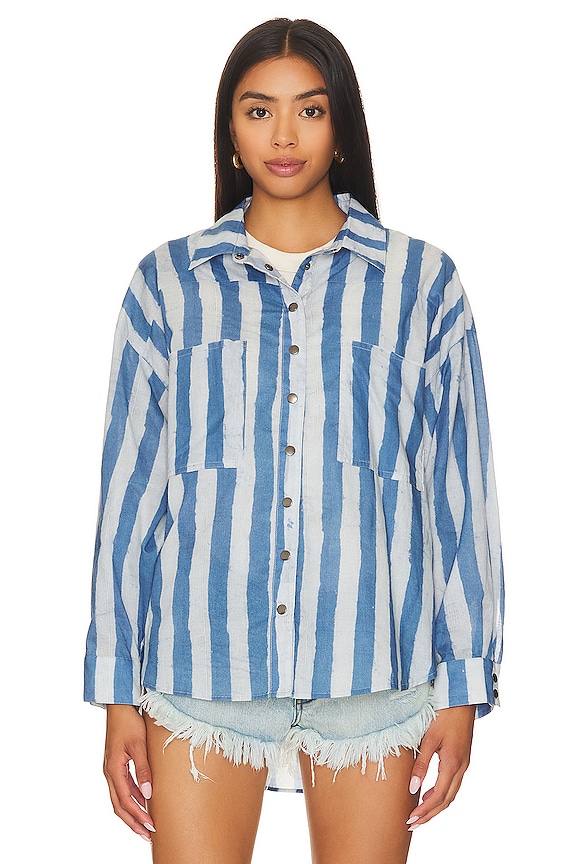 view 2 of 5 CAMISA DARIA in Blue Stripe