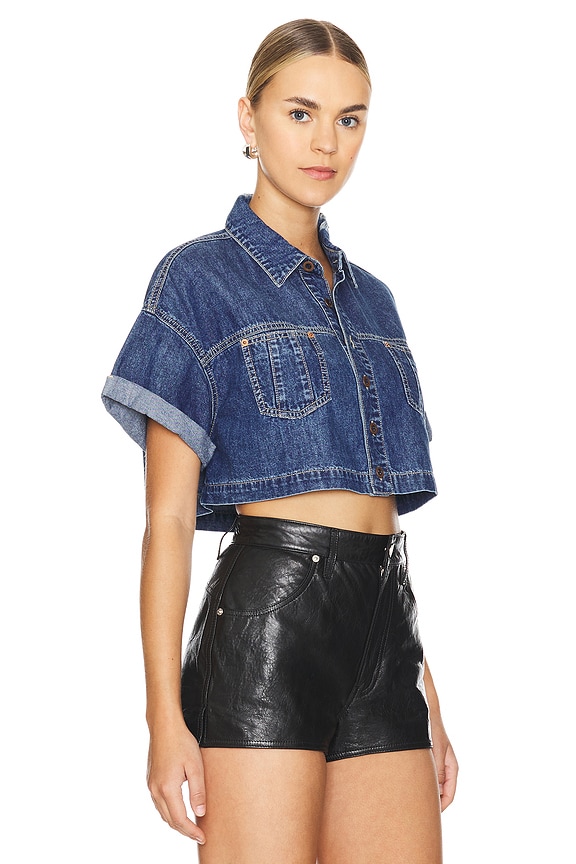 view 2 of 4 CHEMISE CROPPED WESTERN in True Blue