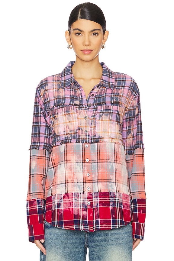 view 2 of 5 CAMISA DE FRANELA MIXTA DESGASTADA in Multi