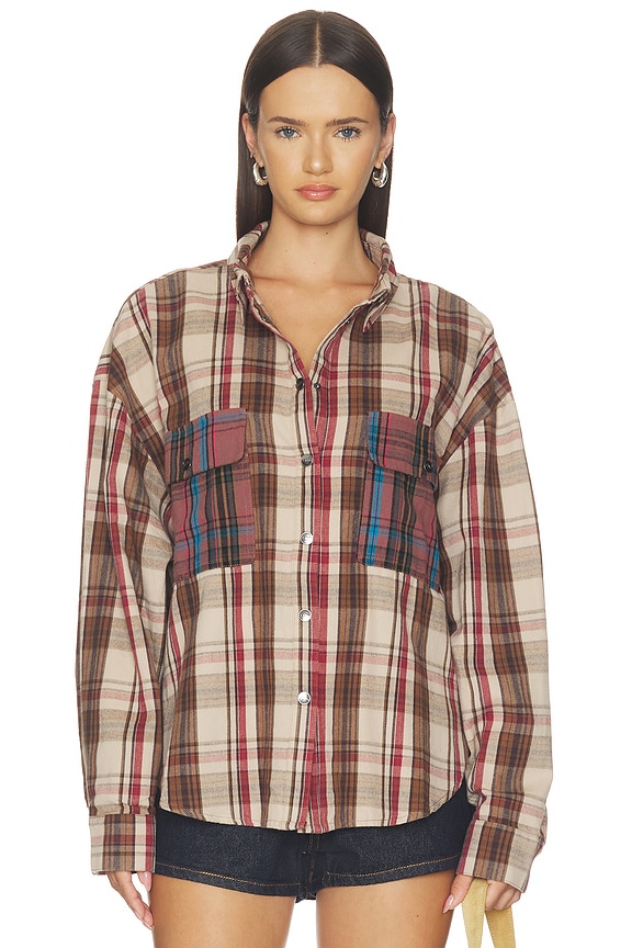 view 2 of 6 CAMISA PRAIRIE DARIA in Sand Check