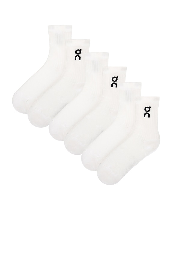 view 2 of 2 Logo 3 Pack Sock in White