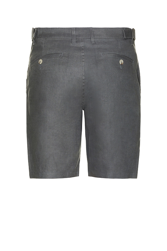 view 2 of 5 Linen Fixed Waist Shorts in Gunmetal
