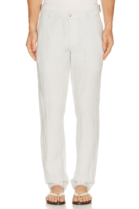view 1 of 5 Linen Trouser in Ash & White