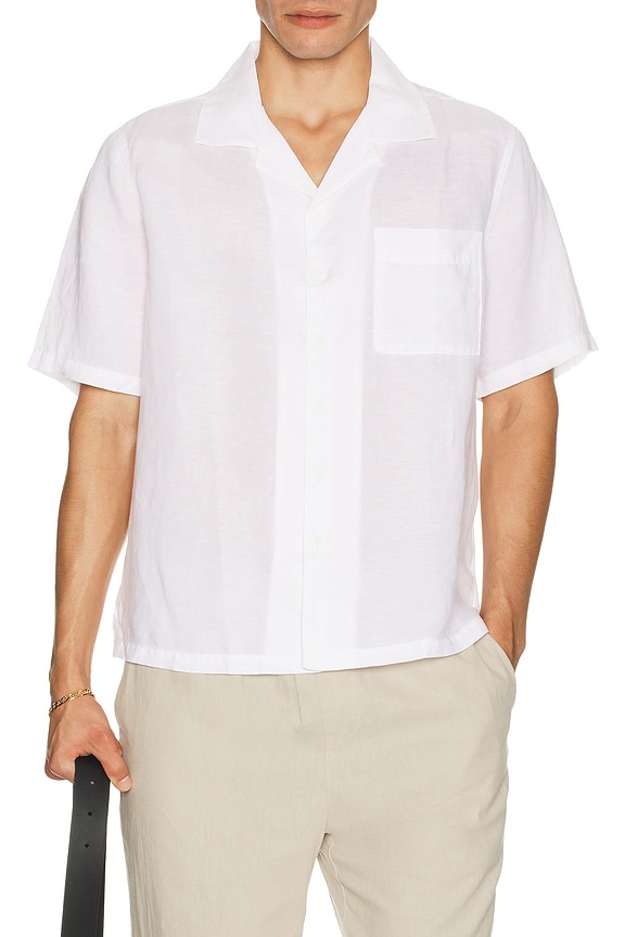 view 3 of 4 Air Linen Convertible Vacation Shirt in White