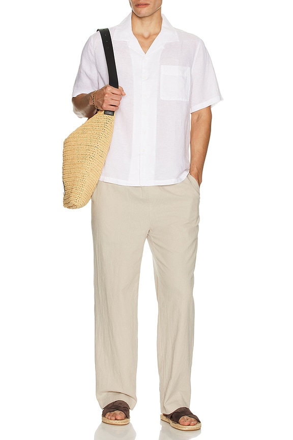 view 4 of 4 Air Linen Convertible Vacation Shirt in White