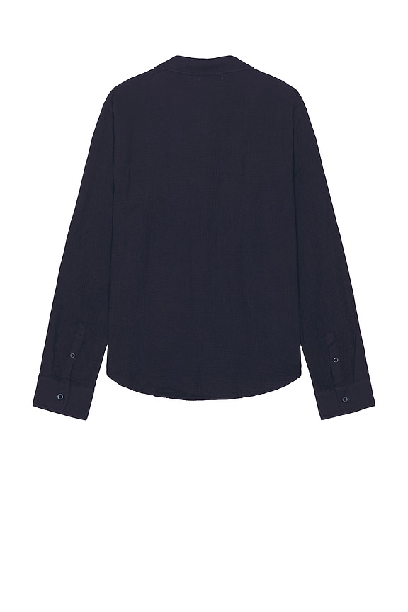 view 2 of 4 Cotton Gauze Long Sleeve Shirt in Deep Navy