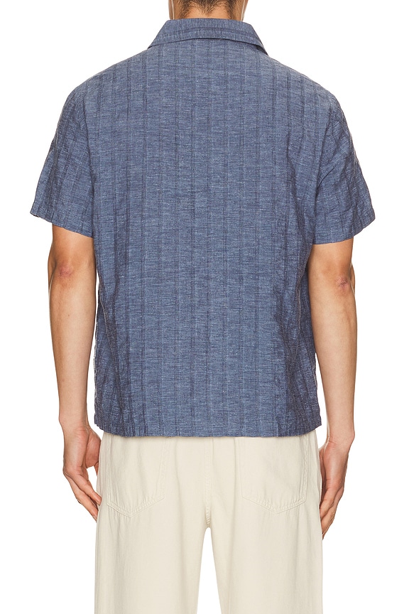 view 2 of 5 Cotton Linen Pop Over Shirt in Navy Multi