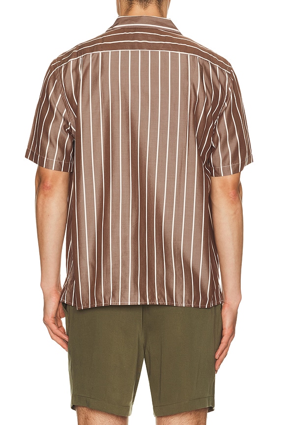 view 2 of 5 Tencel Convertible Vacation Shirt in Tan & White