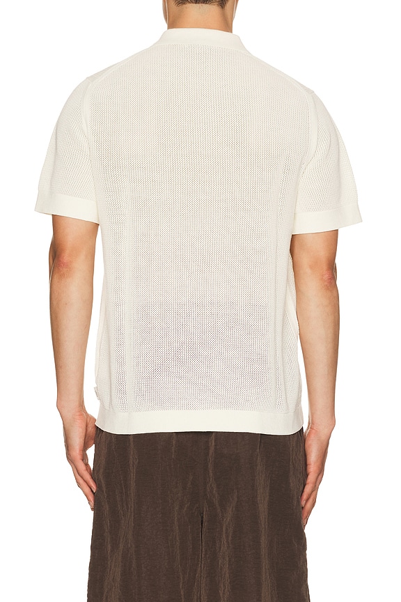 view 2 of 4 Crochet Knit Button Up Shirt in Egret