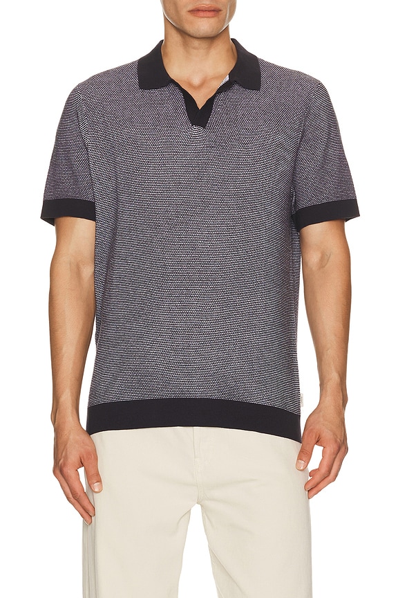 view 1 of 5 Textured Johnny Polo in Midnight & White