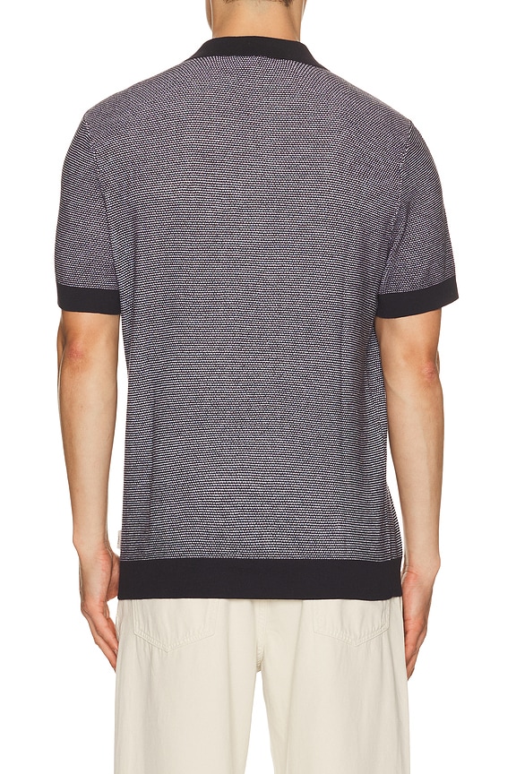 view 2 of 5 Textured Johnny Polo in Midnight & White