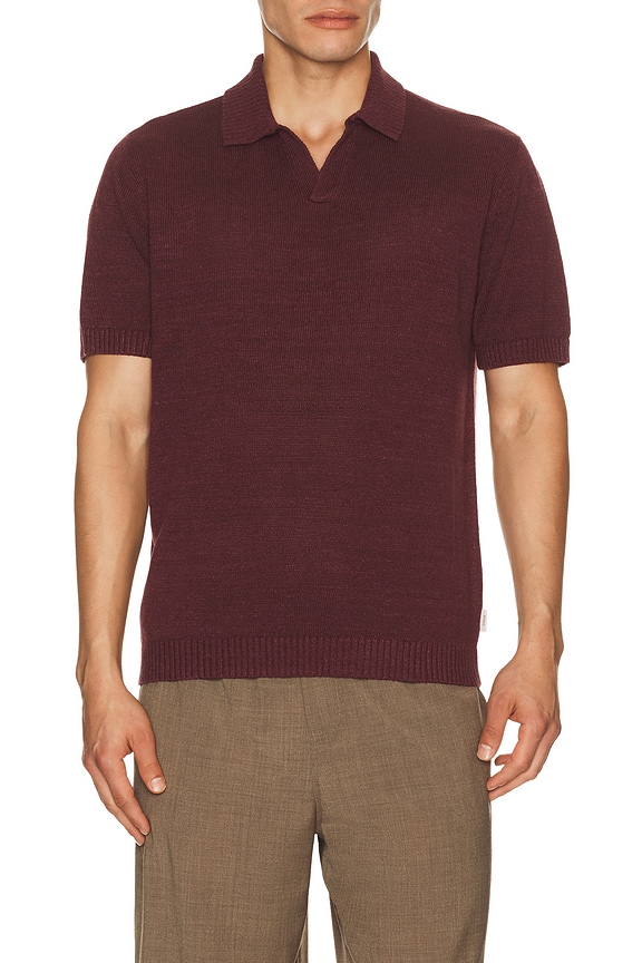 view 1 of 4 Silk Linen Johnny Polo in Port Wine
