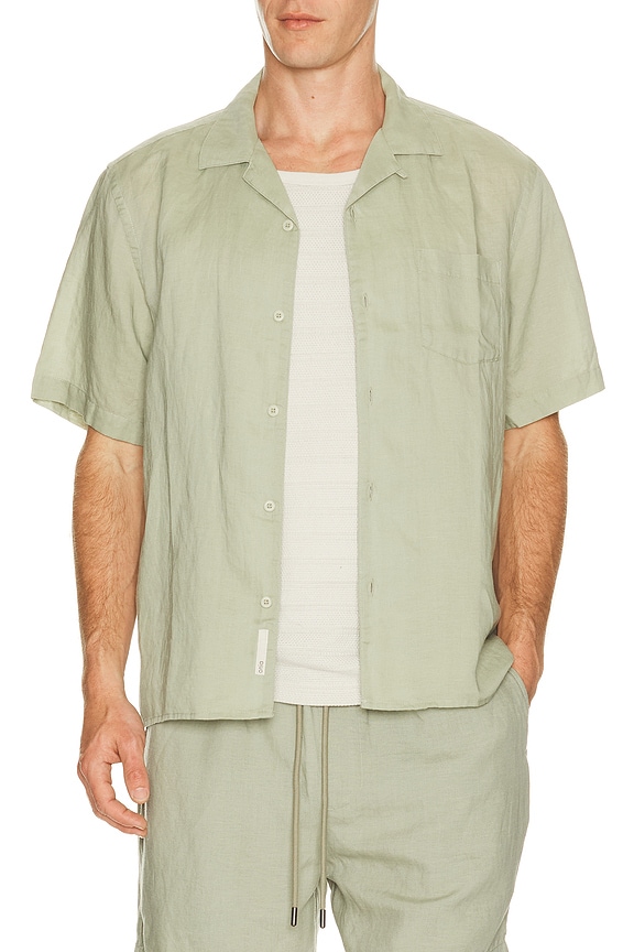 view 1 of 4 Air Linen Convertible Vacation Shirt in Elm