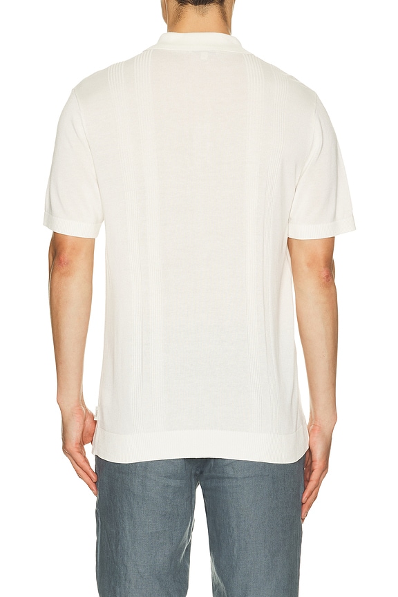 view 2 of 4 Silk Ribbed Knit Polo Shirt in Ivory