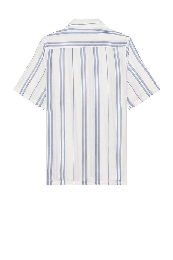 view 2 of 3 Air Linen Convertible Camp Shirt in Sky Blue & White