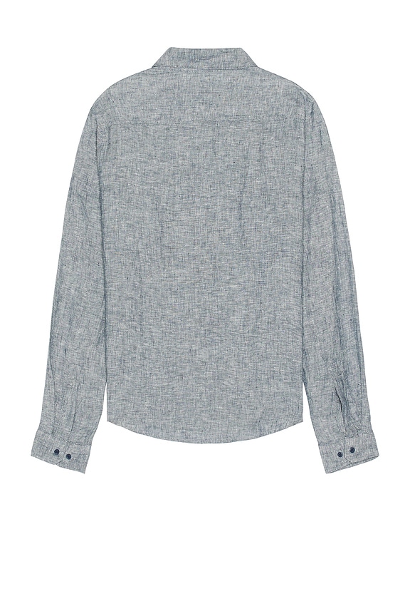 view 2 of 3 Linen Slim Fit Shirt in Blue