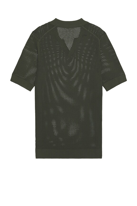 view 2 of 4 Mesh Knit Polo in Dark Olive