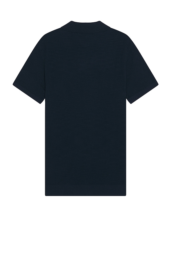 view 2 of 3 Cotton Textured Knit Polo in Deep Navy