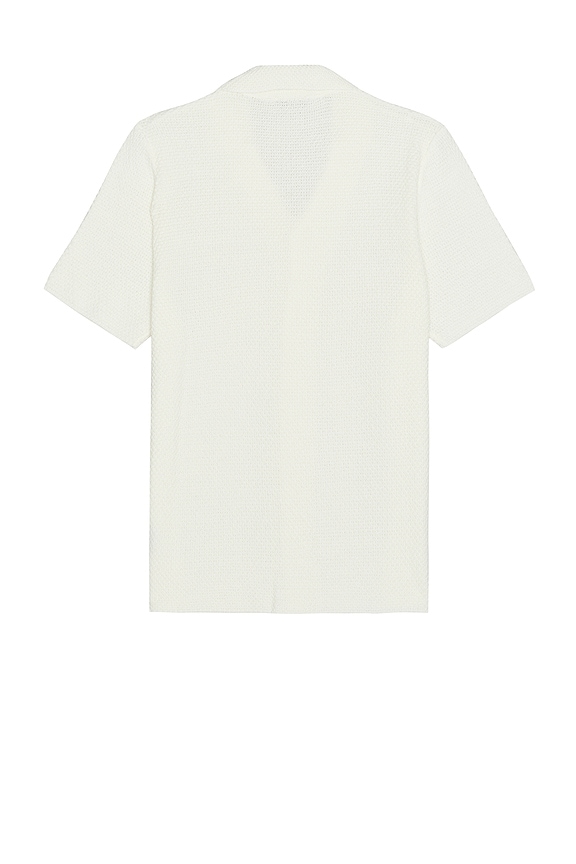 view 2 of 3 Cotton Textured Camp Shirt in White