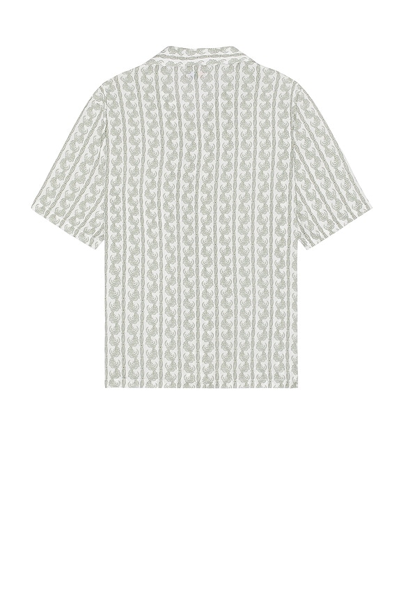 view 2 of 3 Vacation Shirt in Ratti Palm Stripe Off White & Olive