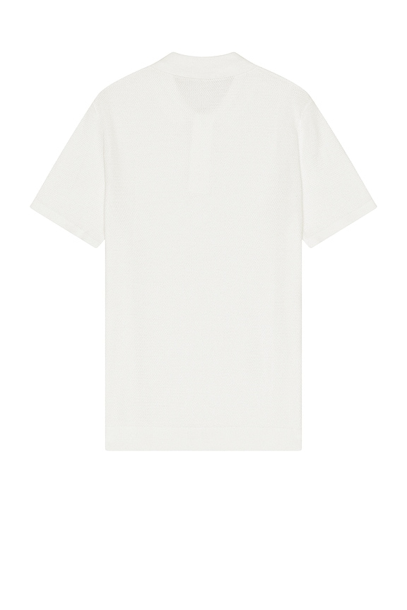 view 2 of 3 Cotton Textured Knit Polo in White