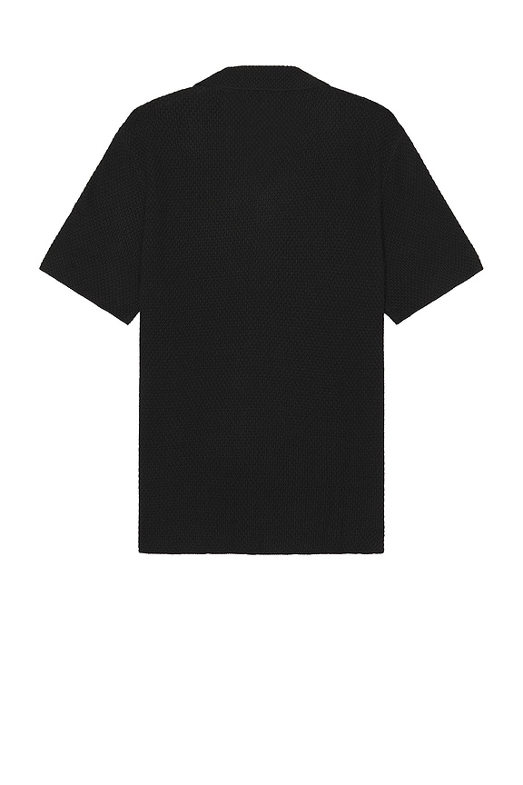 view 2 of 2 Cotton Textured Camp Shirt in Black