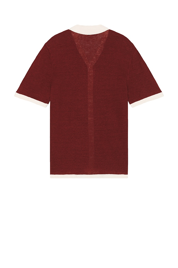 view 2 of 3 Linen Knit Camp Shirt in Brick & Salt