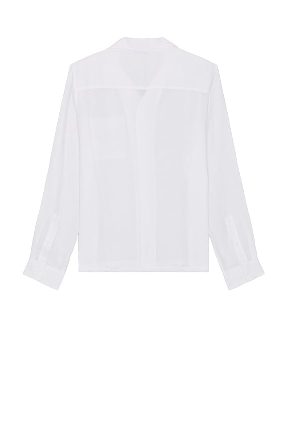 view 2 of 3 Linen Home Long Sleeve Camp Shirt in White