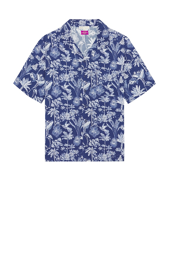 view 1 of 3 Viscose Vacation Shirt in Deep Navy & White