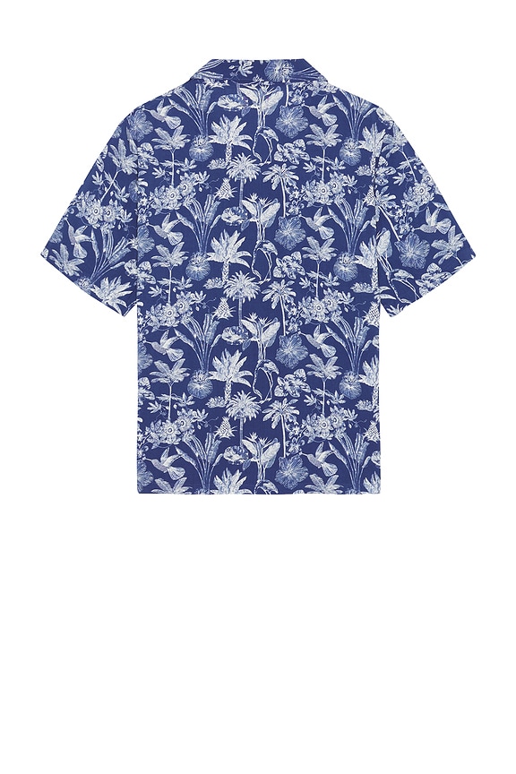 view 2 of 3 Viscose Vacation Shirt in Deep Navy & White