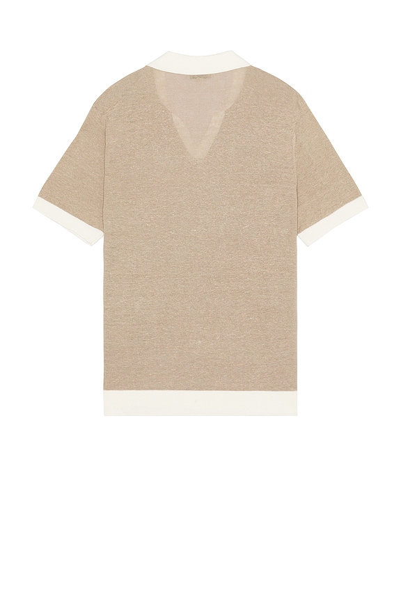 view 2 of 4 PULL LINEN in Tan & White