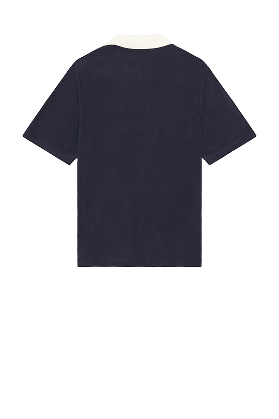 view 2 of 4 Oversized Towel Terry Polo in Egret & Deep Navy