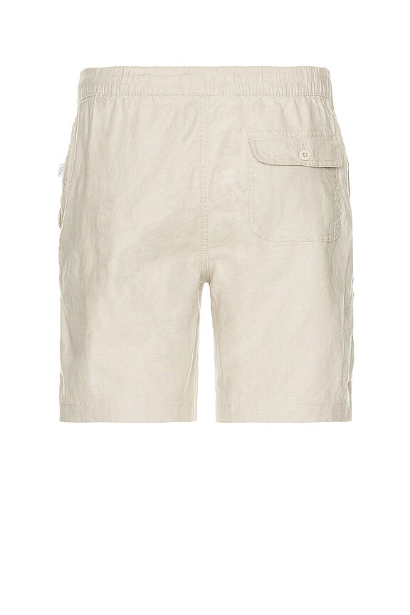 view 2 of 3 Stretch Linen Pull On Short in Stone