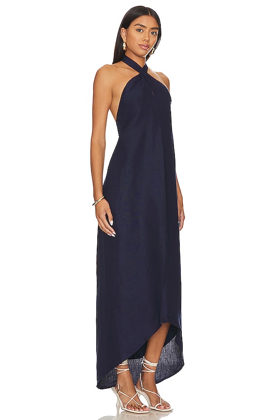 view 2 of 3 Air Linen Halter Maxi Dress in Deep Navy