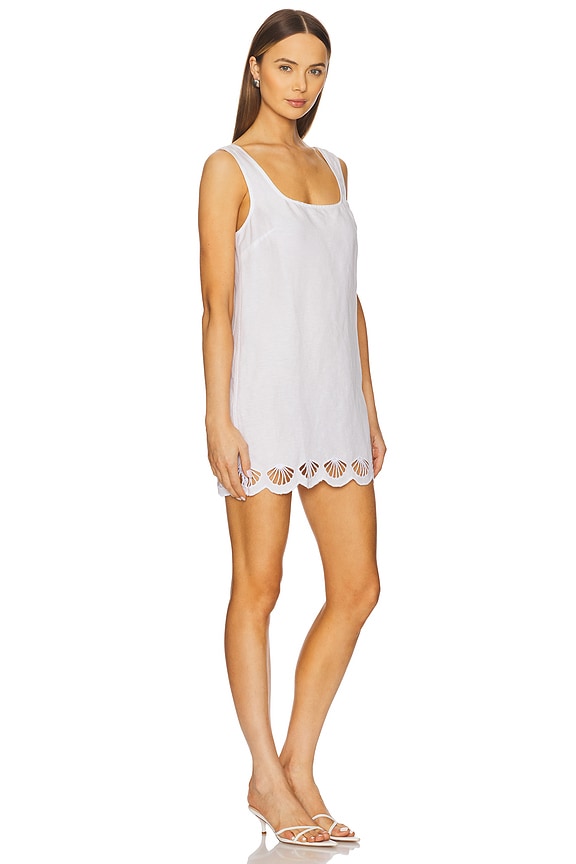 view 2 of 3 ROBE COURTE AIR LINEN SCALLOP in White