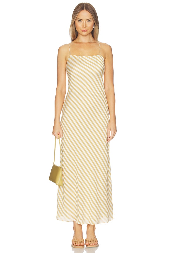 view 1 of 3 Slip Dress in Ochre & Off White