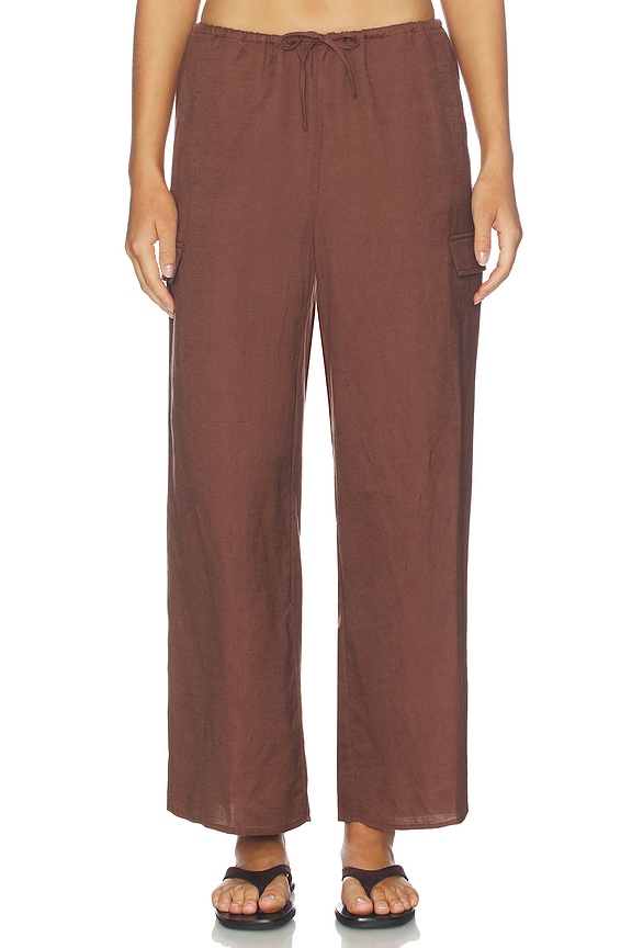 view 2 of 7 PANTALÓN CARGO AIR LINEN in Brown