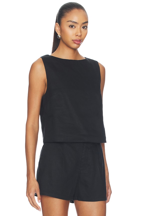 view 2 of 4 Boatneck Shell Top in Black