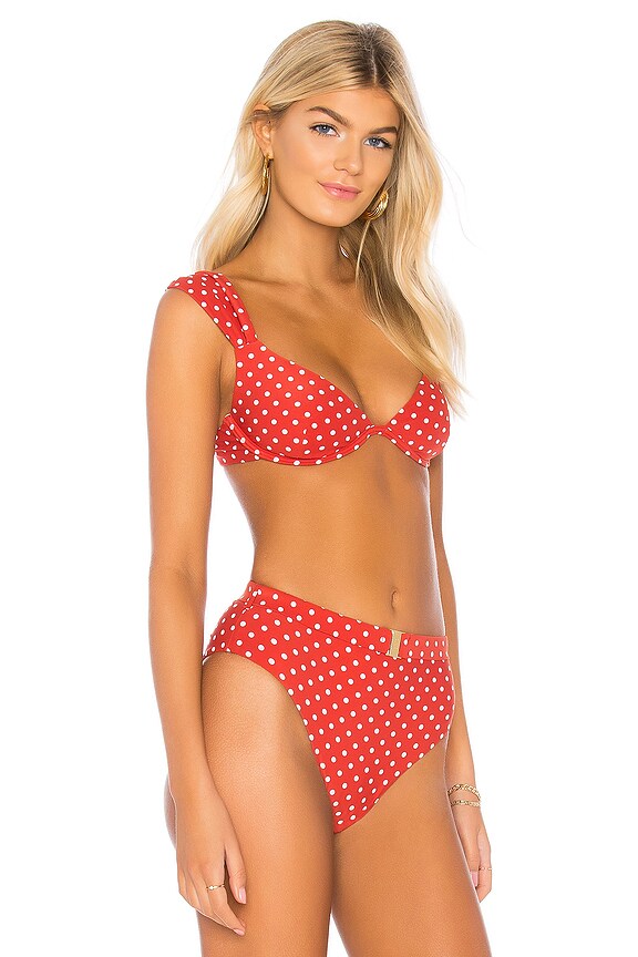 view 2 of 4 x WeWoreWhat Allie Bikini Top in Burnt Red