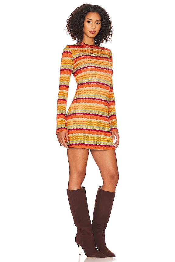 view 2 of 3 Kingston Bell Sleeve Mini Dress in Orange Multi