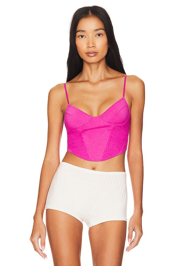 view 2 of 5 So Fine So Lace Corset Cami in Pink Orchid