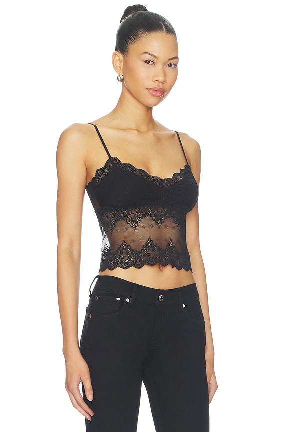 view 2 of 5 So Fine Lace Cami Lined Cup Bra in Black