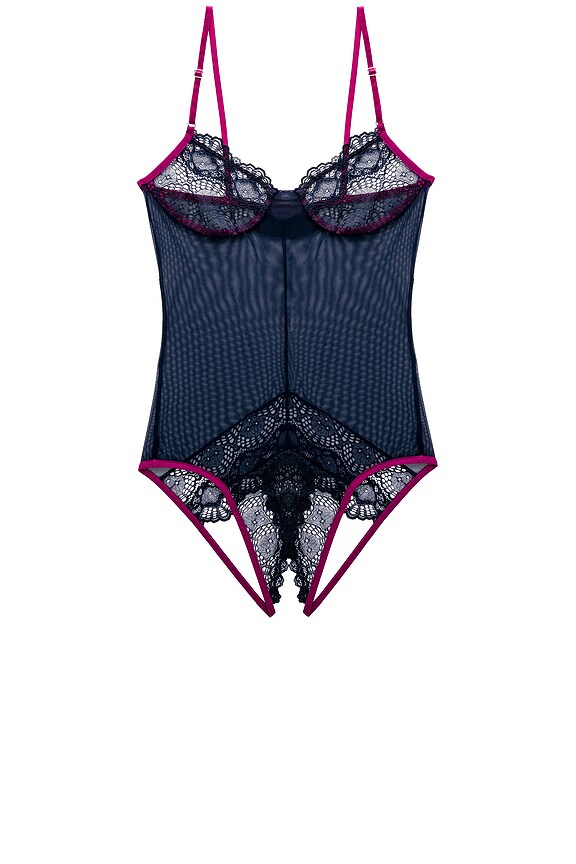 Only Hearts X Revolve Whisper Sweet Nothings Bodysuit In Midnight