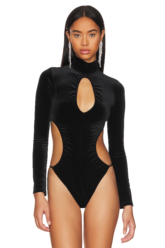view 2 of 5 Velvet Underground Cutout Bodysuit in Khol