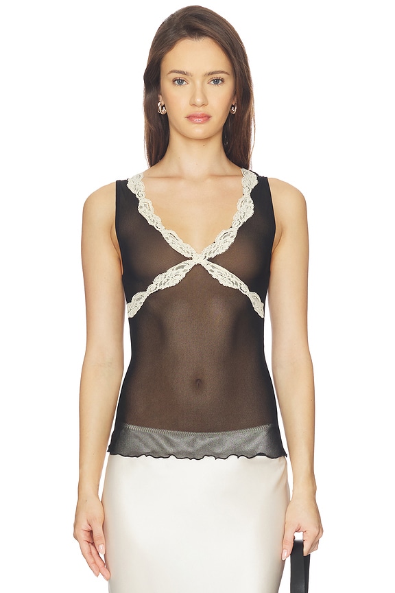 view 2 of 5 TOP SIN MANGAS in Black & Creme