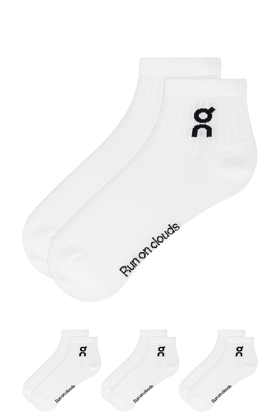 view 2 of 2 Logo Sock Mid 3 Pack in White