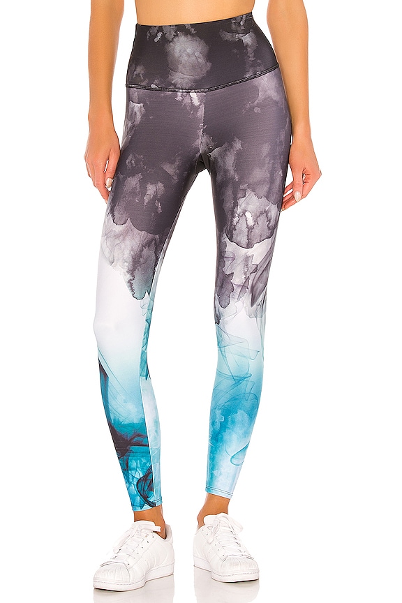 view 1 of 4 Graphic High Rise Midi Legging in Smokey Ice