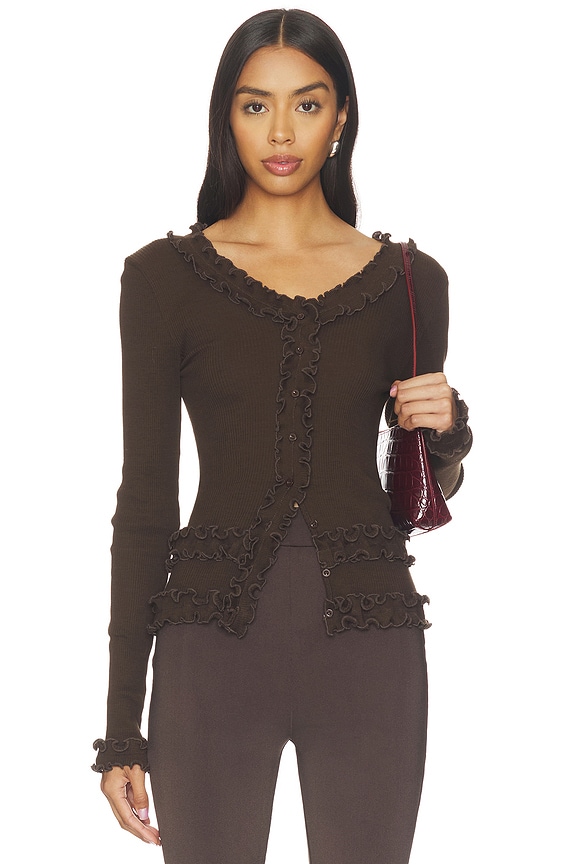 view 1 of 4 GILET CAROLINE in Brown