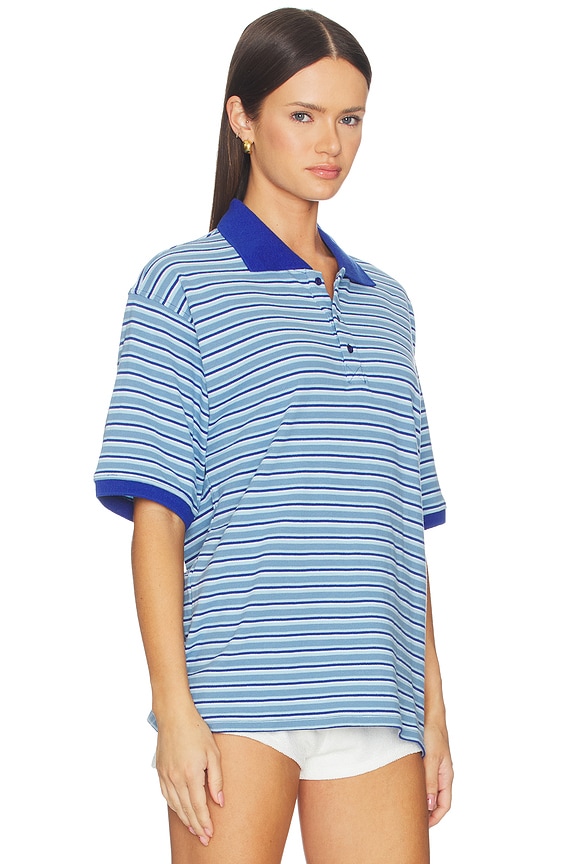 view 2 of 4 Neo Unisex Polo in Blue Stripes